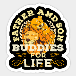 Proud Father and Son Daddy Partner Life Buddies Father's Day Sticker